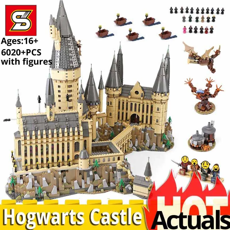 

NEW Gothic style Castle Magic School 6000+ PCS architecture Building Blocks Bricks DIY toys for children birthday christmas