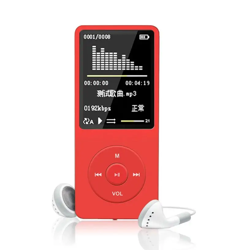 New 70 Hours Playback MP3 Lossless Sound Music Player TXT E-book FM Recorder TF Card Support Up to 8GB#H20