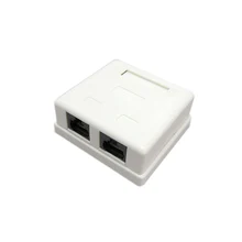 Conector rj45 cat5e cat6 caixa de junção portas duplas caixa de mesa 2-porto adaptador de cabo de rede ethernet extensão pcb tipo de fio