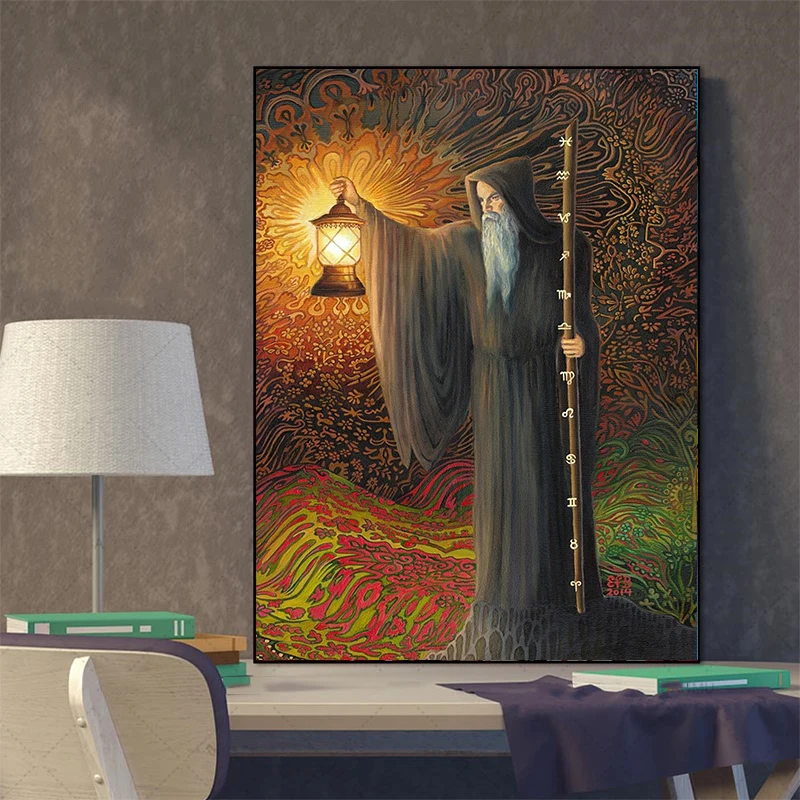 MUTU Hermit Tarot картина рождественские подарки Иисуса плакаты и принты Холст Живопись стены Искусство Плакат для