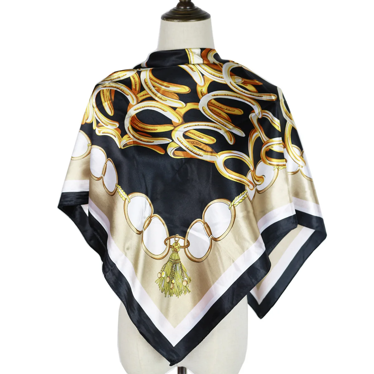 

women satin silk 90cm square shawls scarf neck wraps printed silk shawls head scarf cover capes new designs