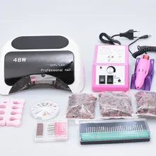 48 Вт CCFL СВЕТОДИОДНЫЕ Лампы Ногтей Сушилка Для Ногтей Гель Для Ногтей Отверждения ногти и Профессиональный Электрический Ногтей Дрель Маникюр С Сверла набор