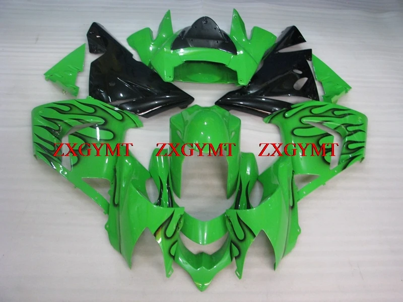 

Fairing for ZX-10r 2004 - 2005 Abs Fairing ZX-10r 04 Green Black Flame Fairing Kits for Kawasaki ZX10r 05