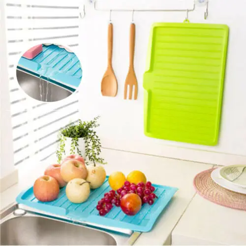 

Home Kitchen Plastic Worktop Dish Drainer Drip Tray Large Kitchen Sink Drying Rack Holder Drain Bowl Storage Rack