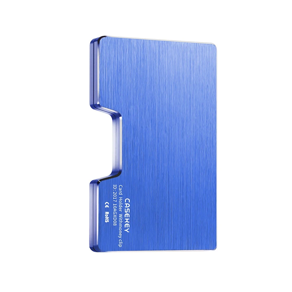 New Hot Men Aluminum Alloy Wallet Money Clip Wallet RFID Blocking Slim Cash Credit Purse - Цвет: Синий