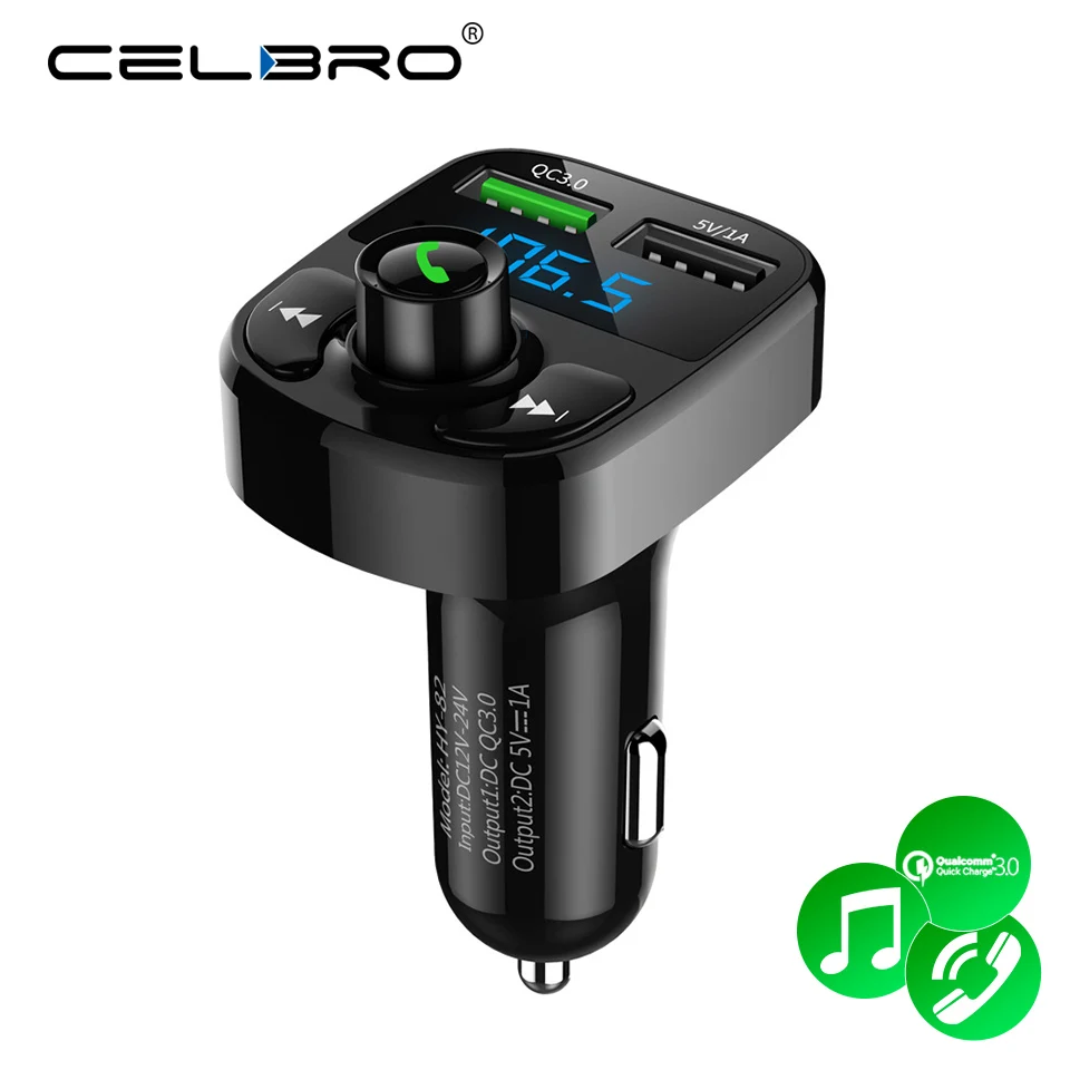 

FM Transmitter Bluetooth Car Charger Quick Charge 3.0 Car Fast Charger Handsfree Music MP3 Player QC 3.0 Dual USB Auto Charger
