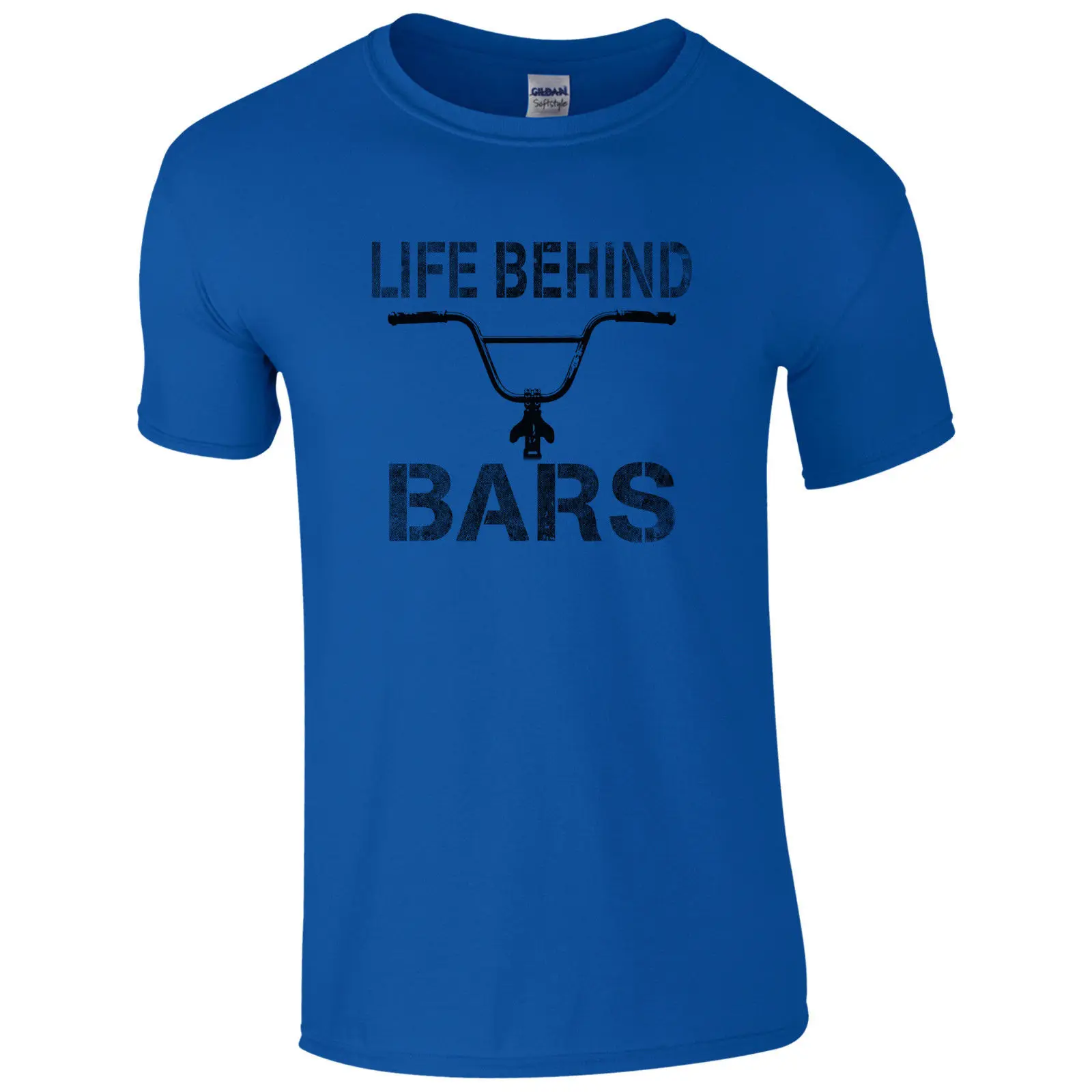 Синий Life Behind Bars BMX Футболка-Забавный скейт-парк Dirt Track Байкер подарок Мужская футболка с принтом модный короткий рукав - Цвет: Синий