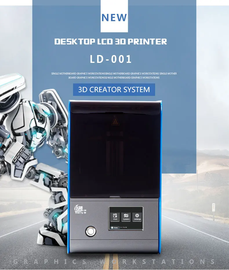 CREALITY 3D 3,5 дюймов lcd 3d принтер LD001 ультра-высокая точность Off-line Impresora SLA UV 405 нм Смола 47 микрон для ювелирных изделий стоматологический