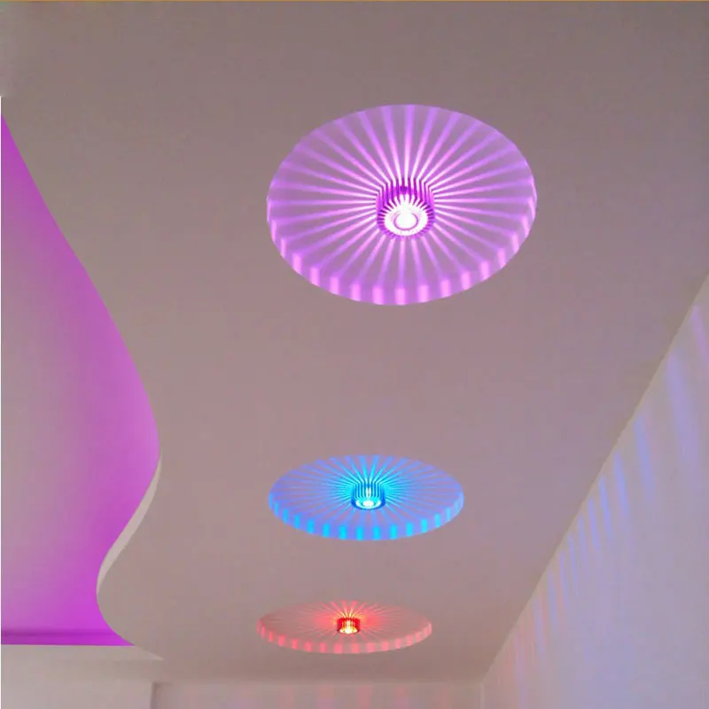 Современный светодиодный потолочный светильник 3 Вт RGB настенный художественное
