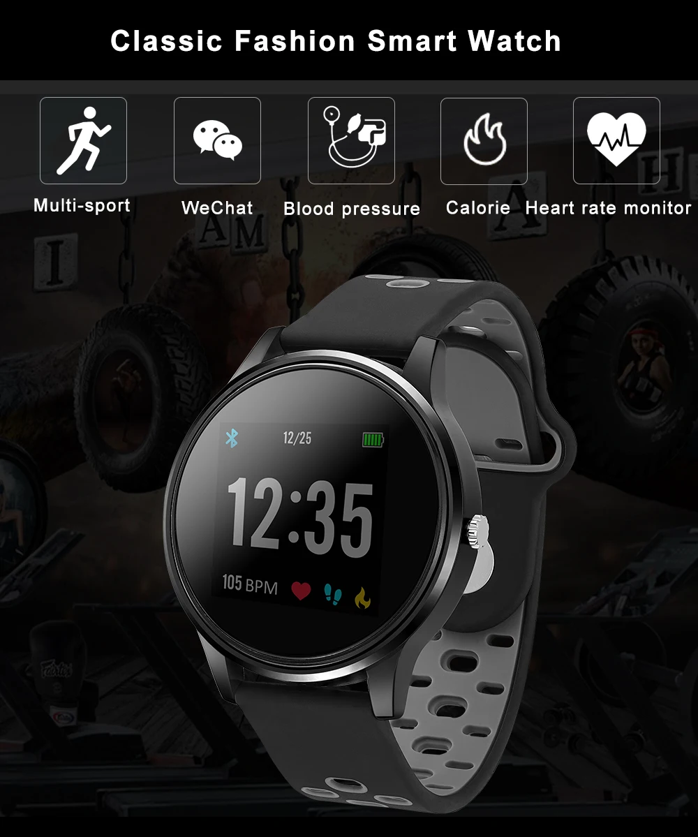 JSW1688 Смарт-часы спортивный фитнес-браслет монитор сердечного ритма напоминание фитнес-трекер для телефона Android IOS