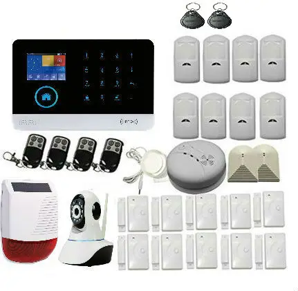 YobangSecurity Wifi GSM GPRS Security System Includes Solar Power SirenIP Camera Remote Monitoring Android IOS For Home Securiy