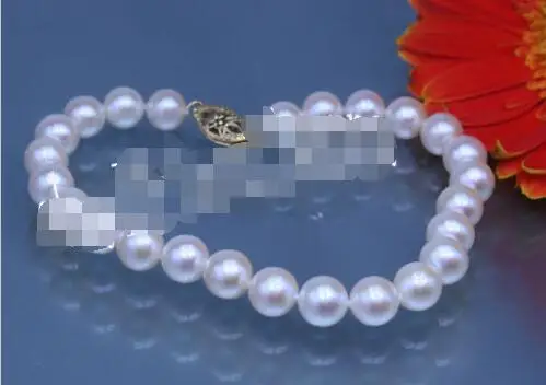 

W&O V Wholesale>>>Fine 6.5-7mm AAA++ white Akoya pearl bracelet 7.5