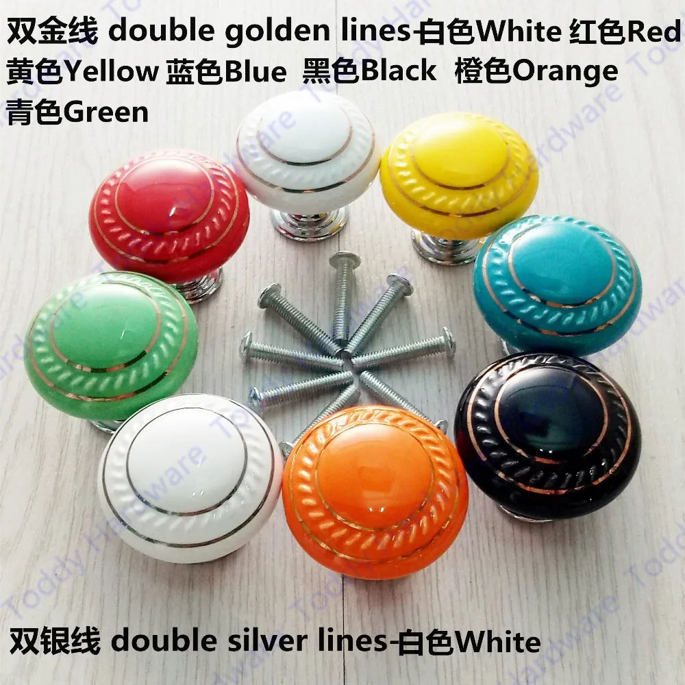 

Dia.36mm Round Various Color Ceramic Cabinet Knobs Furniture Handles Drawer Knob Pulls Closet Cupboard Pull Handle with Screws