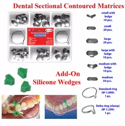 100 шт. зубные секционные Контурные матриц матрица кольцо Delta + 40 добавить-на танкетке