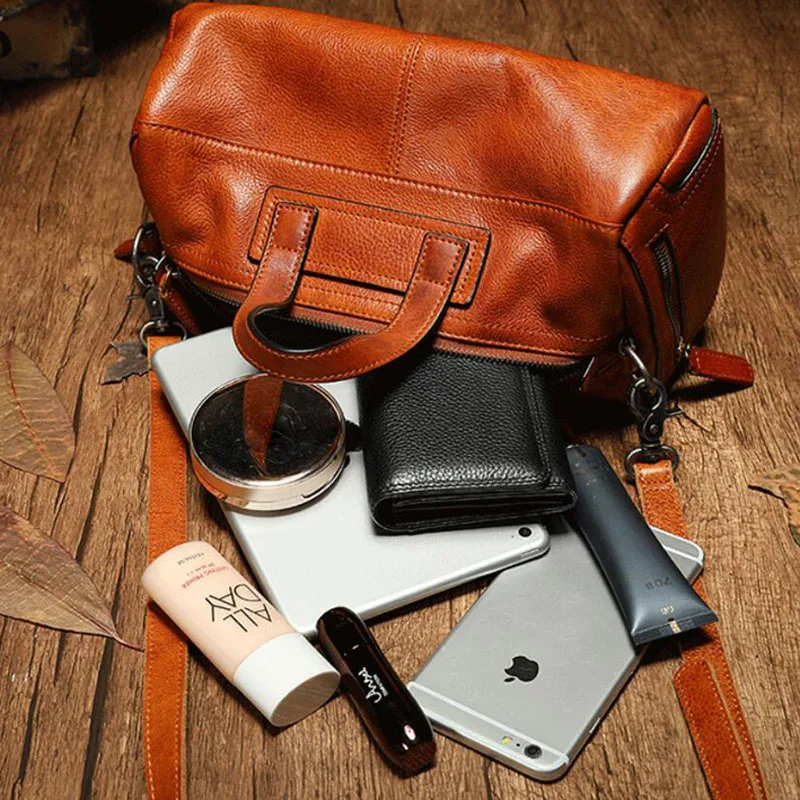 AETOO New autumn wild casual leather handbag large capacity literary retro diagonal cross leather motorcycle bag