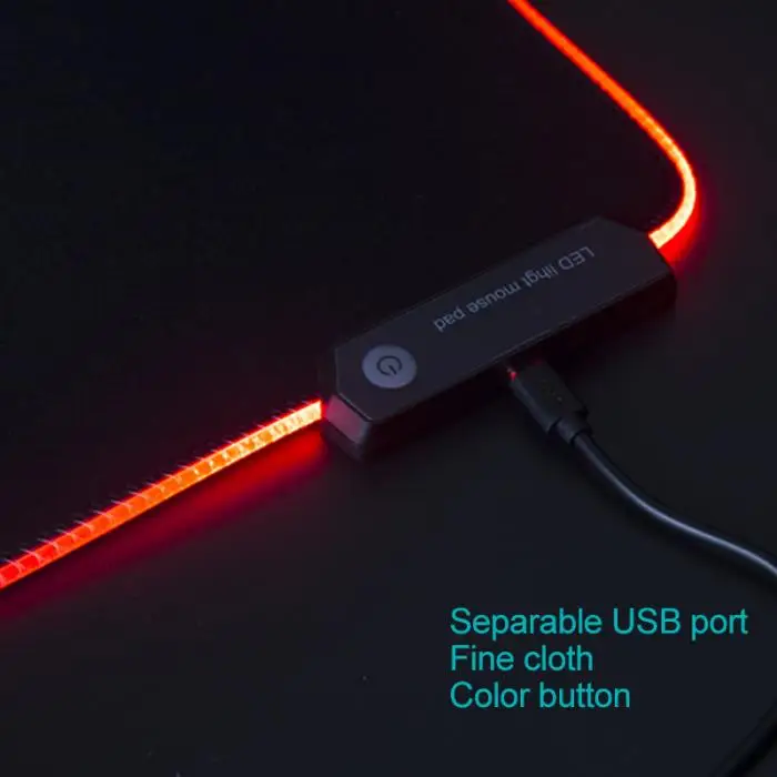 Игровой коврик для мыши RGB светящийся светодиодный Противоскользящий Красочный для ПК компьютера ноутбука JFlyer