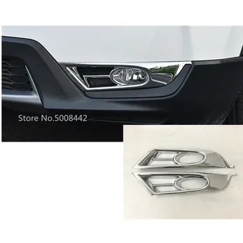 

For Honda CRV CR-V 2017 2018 2019 2020 car body head front fog light lamp frame stick styling ABS Chrome cover trim 2pcs