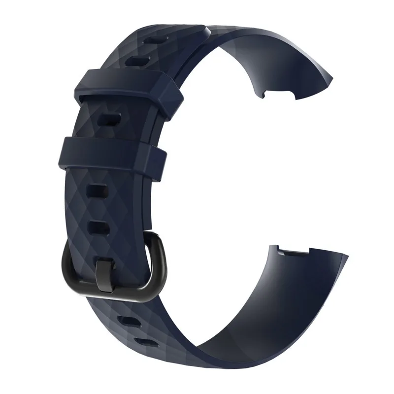 

Replacement Wristband For Fitbit Charge 3/SE Silicone Strap 3D Diamond Textured Breathable Waterproof Bracelet 1EH