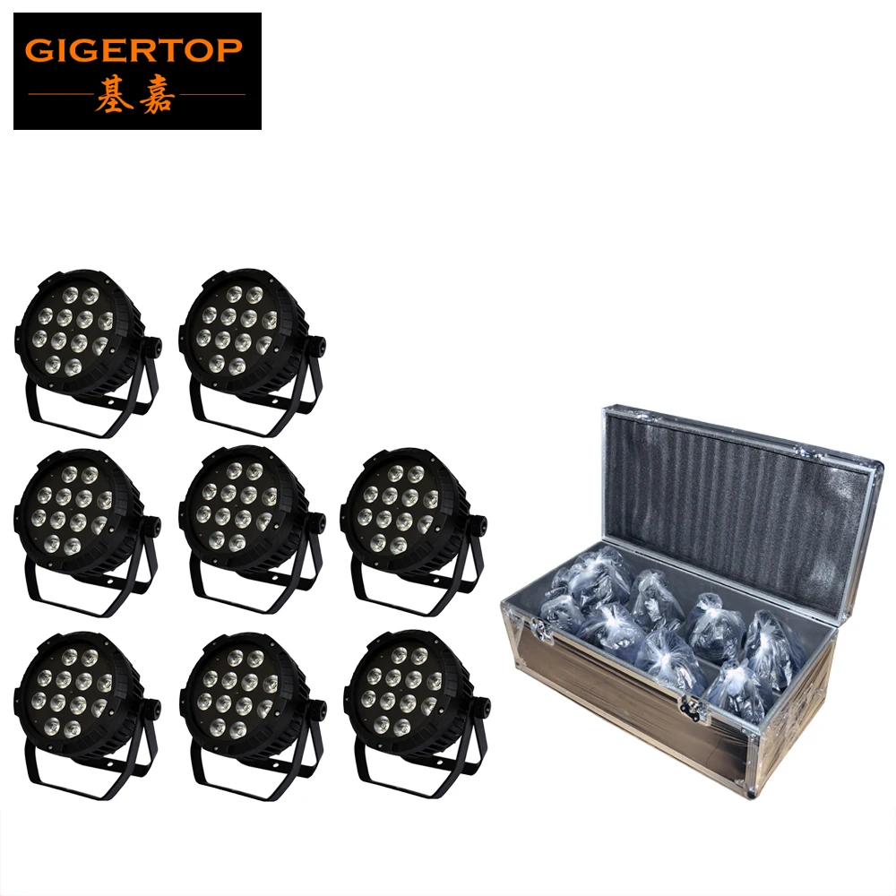 TIPTOP высокое качество не водонепроницаемый 12x18 Вт 6в1 RGBWAP светодиодный светильник, Крытый светодиодный Par Банок сцены вечерние, события Дорожный Чехол 8в1 упаковка