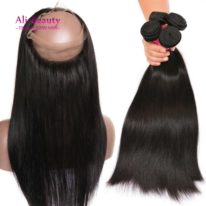 

360 Closure With Bundles With Color 360 Frontal Band With Bundles Indian Ear To Ear Lace Frontal With Baby Hair And Bundles