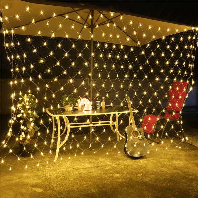 1.5mx1.5m 96LED garden outdoor Net Mesh Fairy web String Light twinkle lamp Lighting Christmas Xmas Wedding Garland Party Decor 4 color choose (12)