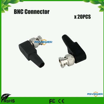 

BNC Male Plug Bend Connector Adapter to Coaxial Cable 20pcs/lot
