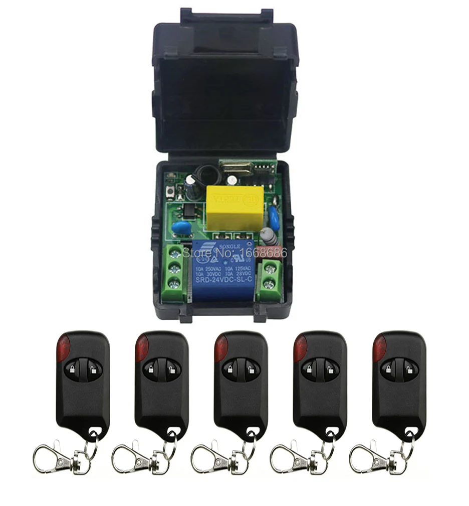 

Hot Sales AC220V 10A 1CH 315MHz/433MHZ Wireless RF Remote Control Switch teleswitch 5* cat eye Transmitter+ 1*Receiver