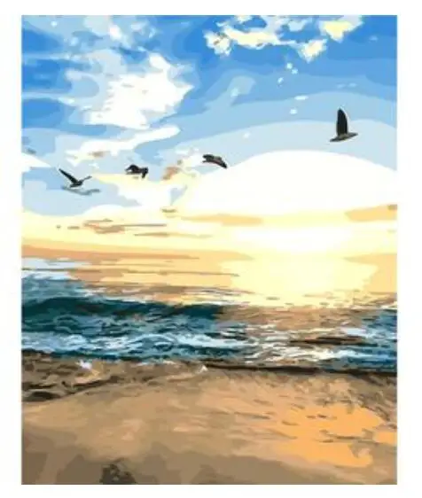 21193 птицы и пляж Закат-краски по номерам наборы для взрослых DIY
