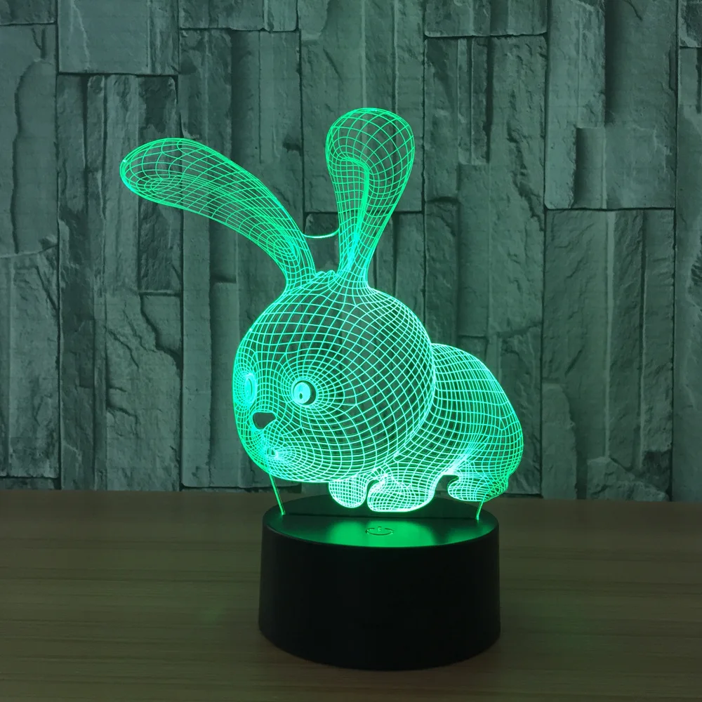 USB Night Light Rabbit Shape Bunny Light Cute LED Luminous Toys Children Bedside Table