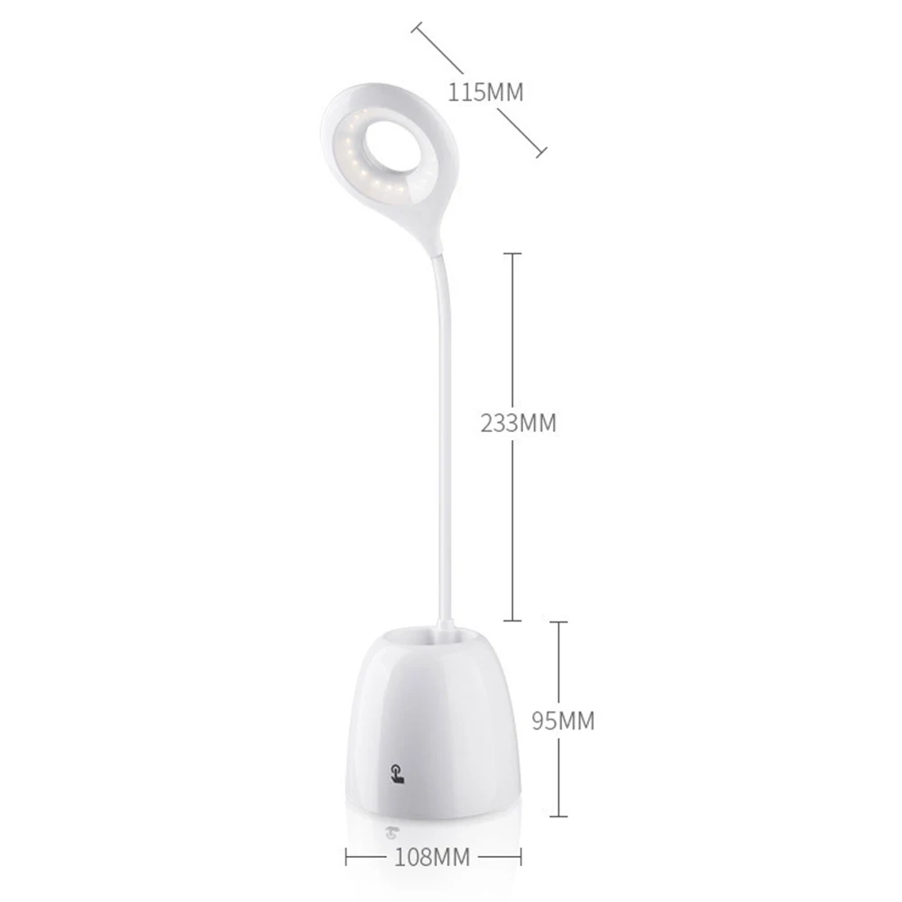 Led Настольная лампа затемнения Smart press Usb Настольная с ручкой контейнер лампа для чтения книг Dc/перезаряжаемые для спальня офисные