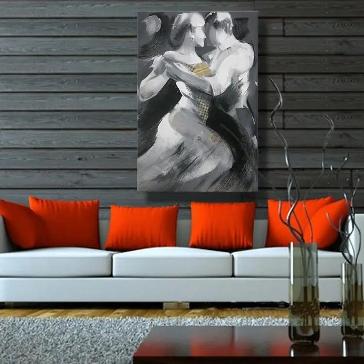

Top Quality 100% Handpainted Man and Woman Tango Dancer Modern Abstract Decoration Wall Art on Canvas Painting