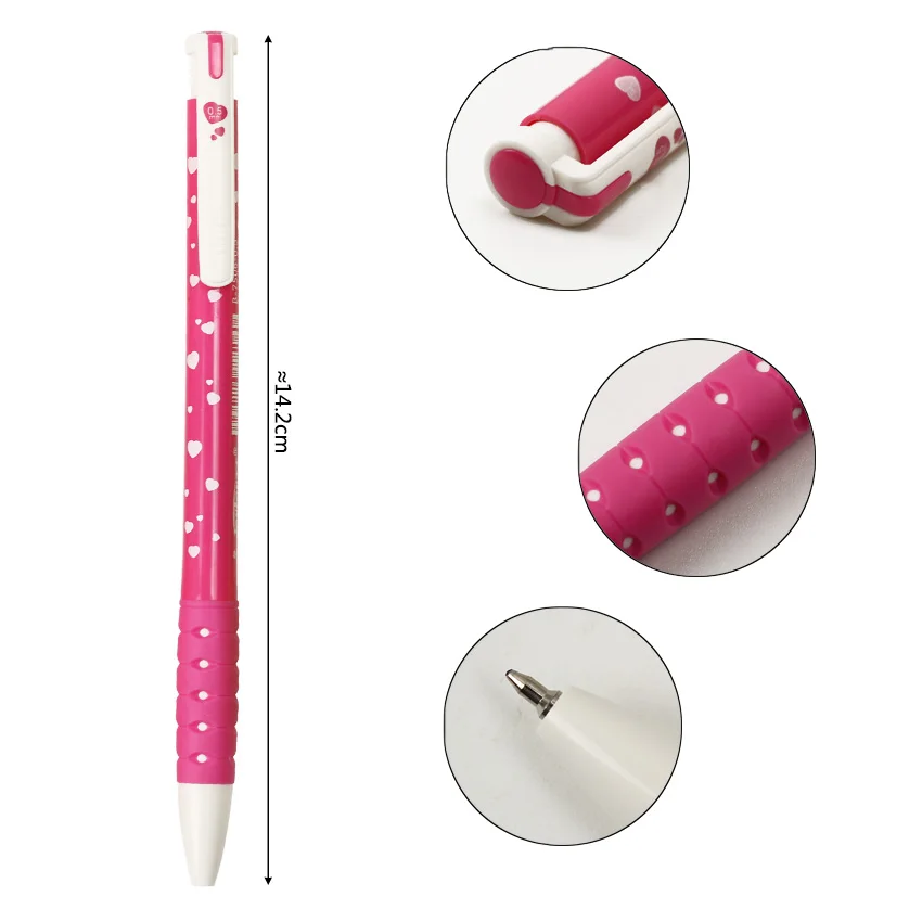 

0.5mm Cute Press Oil Pen Mixed Color Plastic Ballpoint Pen School Stationery B-7506