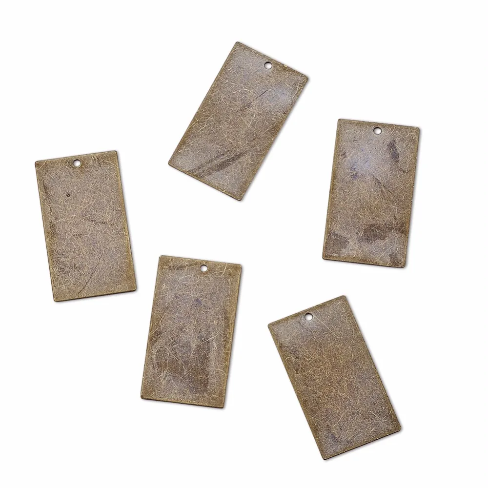 20pcs 32x18x0.3mm Metal Tags Antique Bronze, Brass Blank Stamping Tag