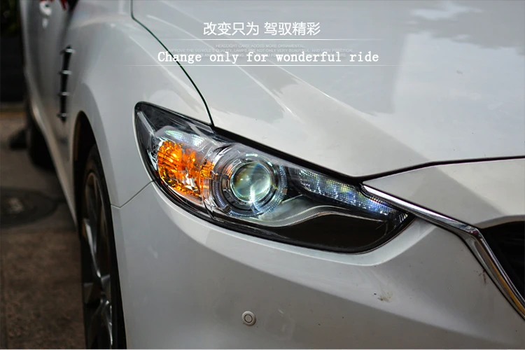 Best Car Styling New For Mazda 6 led headlights 2014-2016 Led Mazda Atenza head lamp Angel eye led drl HID KIT Bi-Xenon Lens low beam 4