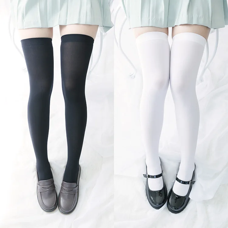 

Japanese style COS Sweet Lolita stocks white black pattern Stockings Silk stockings 1order=2pc