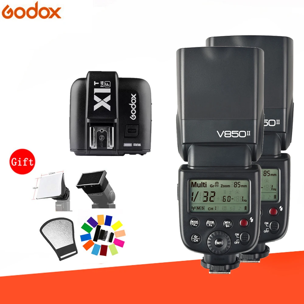 Godox 2 * V850II 1/8000s HSS 4G GN60 Встроенная беспроводная система X литиевая батарея Speedlite