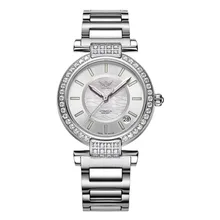 Yelang V1026 Lady Austria Crystal T100 Luminous Women Steel Band 100M Waterproof Automatic Meachanical Wrist Watch – Silver