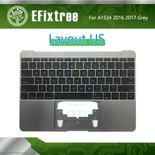 Английский серый Topcase C чехол Корпус Упор для рук Macbook retina 12 ''A1534 верхней крышке с клавиатура с английской раскладкой EMC 2991