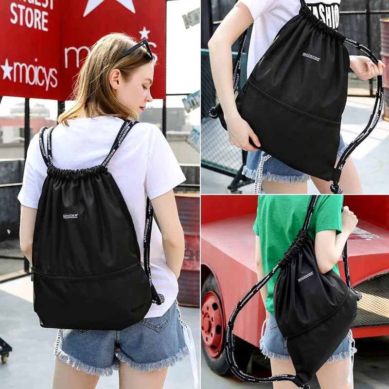 

Waterproof Nylon Swimming Bag Men Women Drawstring Swimming Backpack Large Capacity Sports Bags For Travel Fitness