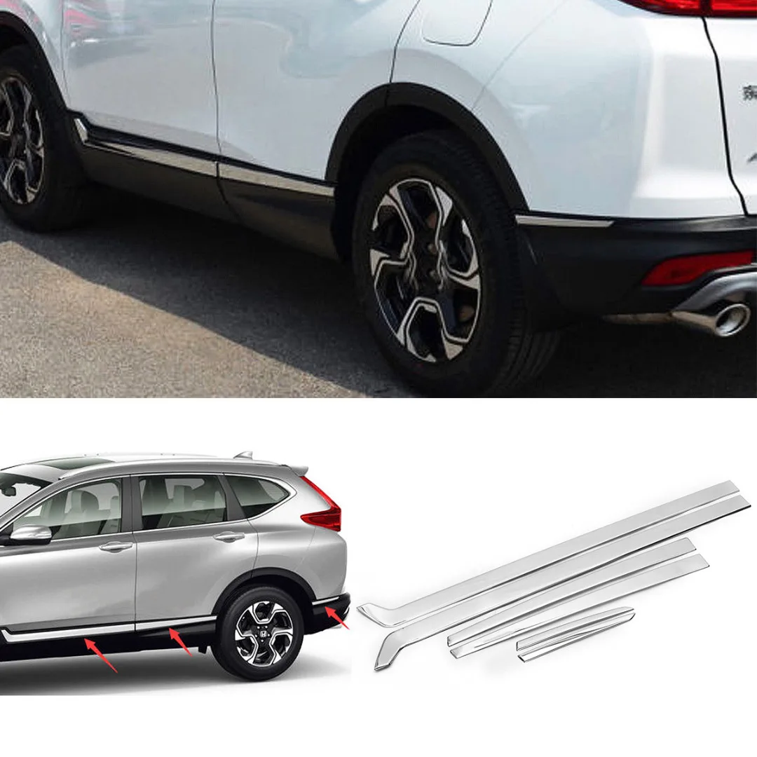 6pcs/set Stainless Steel Side Door Molding Trim Cover Line For 2017 Honda CRV CR-V