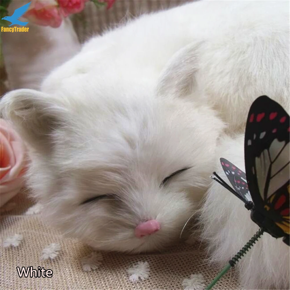 Top Quality Lifelike Emulational Cat Plush Toy Gift for Decoration 3 Colors (7)