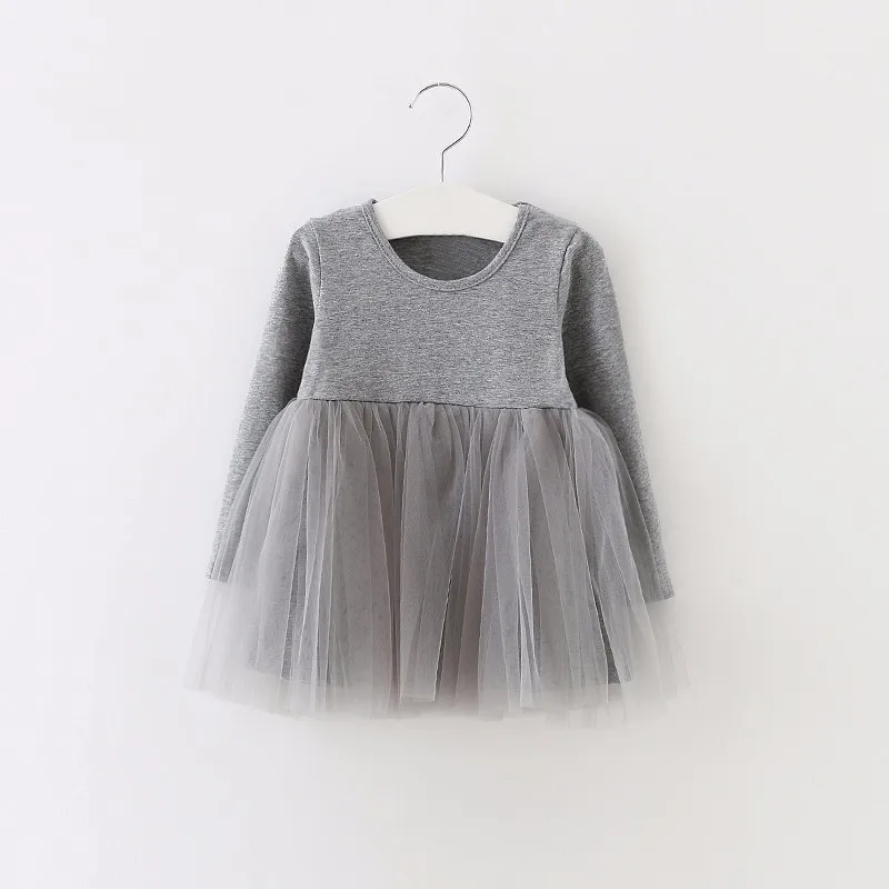 Sun Moon Kids "длинный рукав; платье для малышей; хлопок Платье для первого дня рождения Повседневное сплошной для маленьких девочек одежда драпированное платье принцессы бальное платье