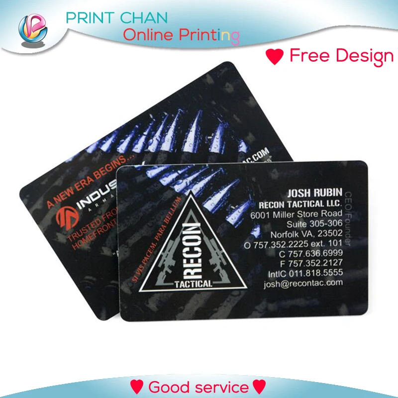 

Custom Plastic Business Card Printing Matt Surface/Glossy 0.38mm Thickness Free Shipping