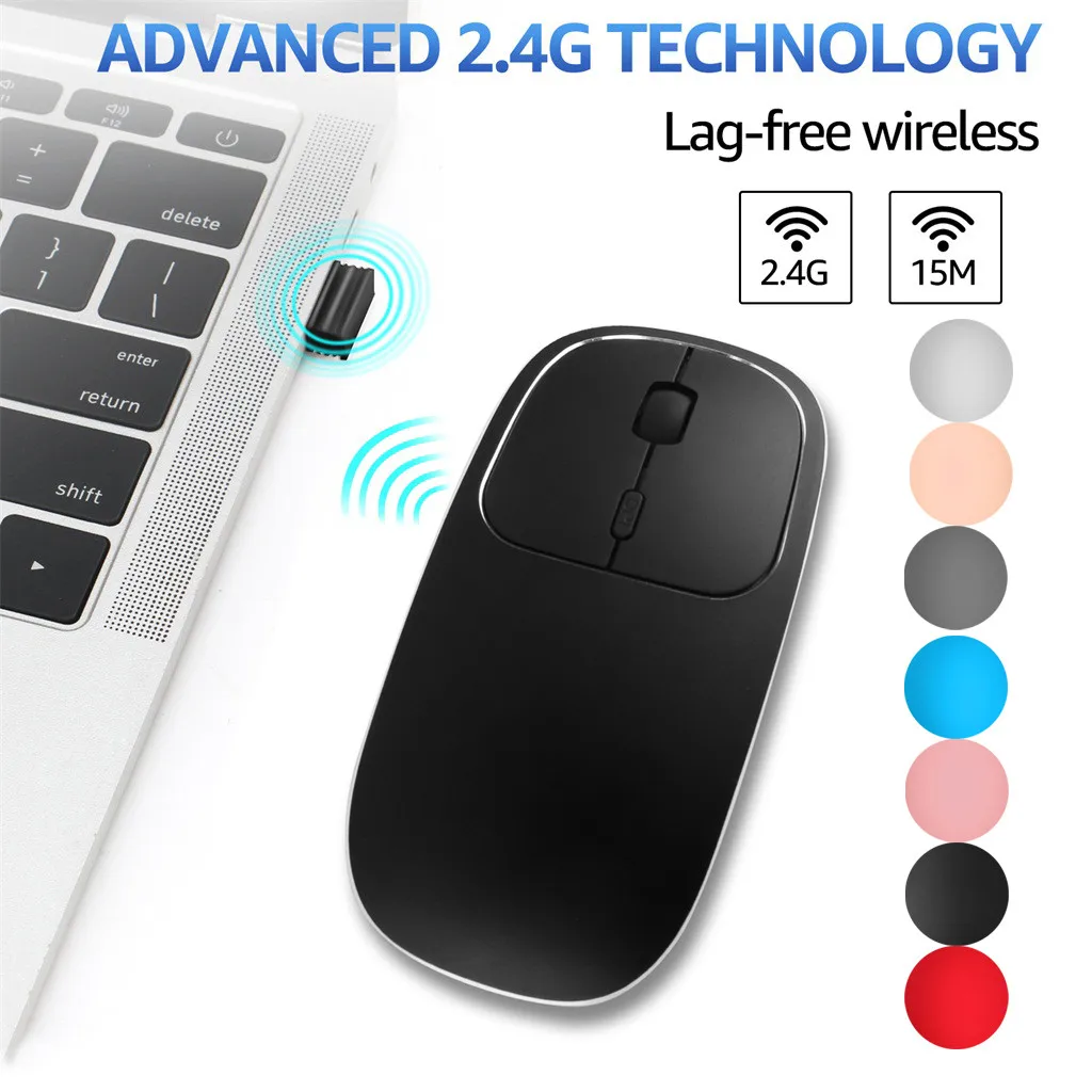 

Rechargeable 2.4G USB Wireless Metal Silent Optical Type C noiseless gaming Mouse Mice for PC MacBook office 0514