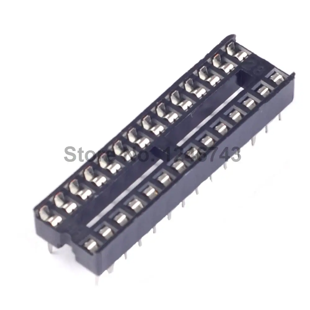 20Pcs 28Pin DIP Round DIP IC Socket Solder Type Narrow Adapter 