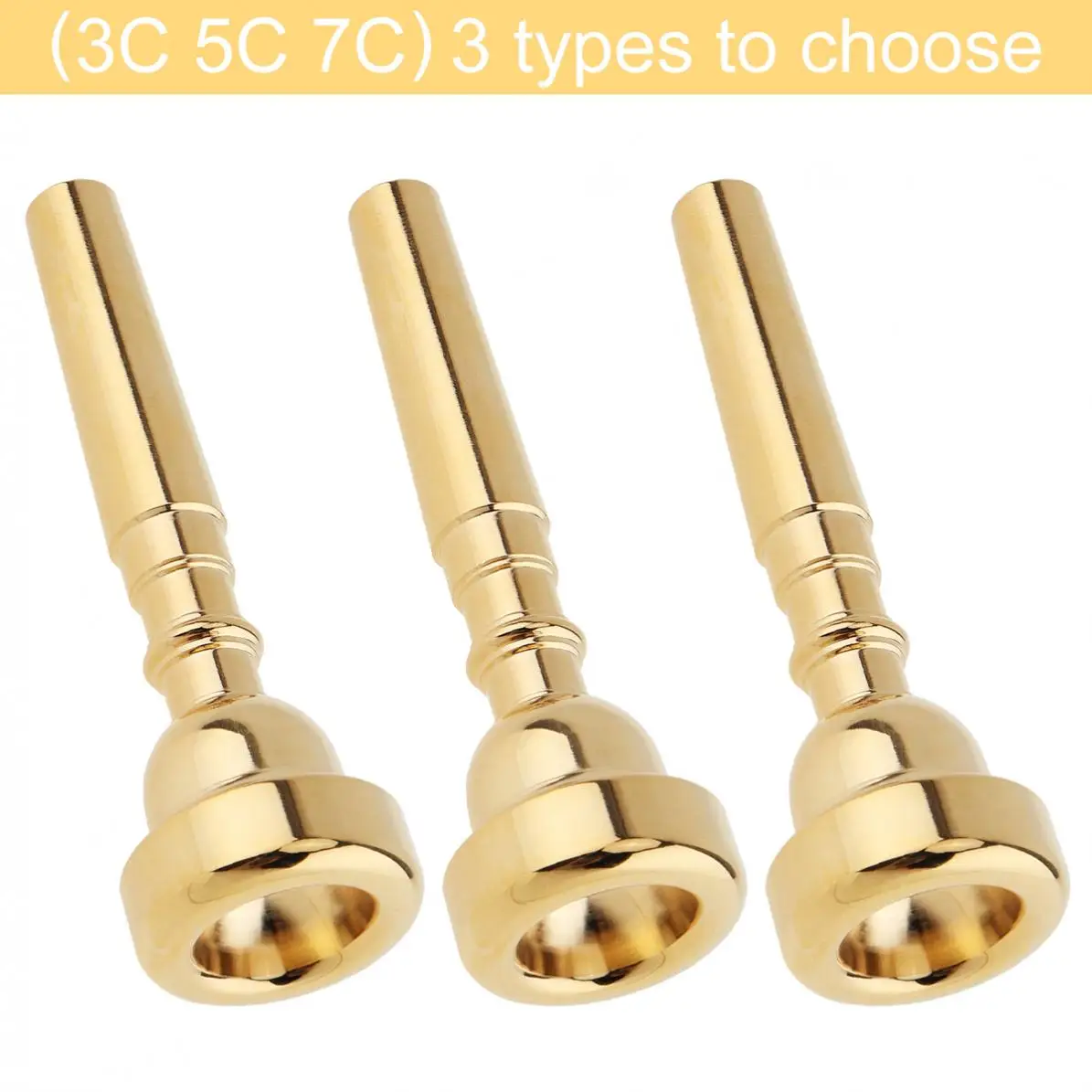 3c 5c 7c Gold Plated Copper Alloy Professional Trumpet Mouthpiece With Rich Tone Parts