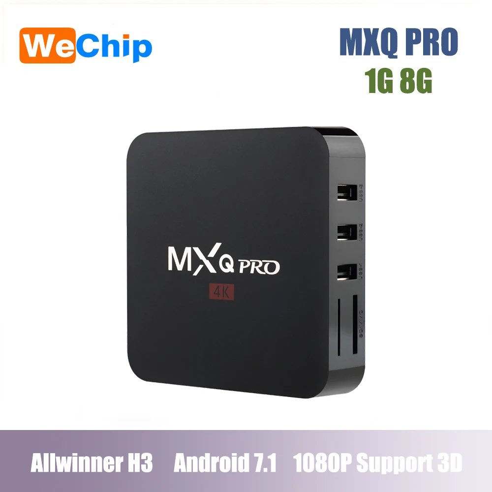 

Wechip MXQ PRO Samrt Android 7.1 AllwinnerH3 TV Box media player Quad Core 1G 8G H.265 1080p Android Box 2.4G Wifi Set Top Box