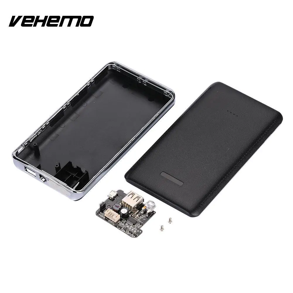 Vehemo Black Car Jump Starter Kit Car Power Kit Ultra-Thin Power Supply Jump Starter Kit DIY Booster Charger DIY without battery