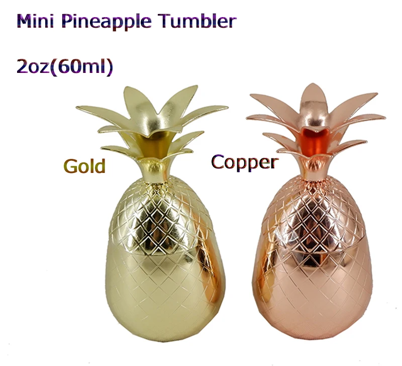 

Free Shipping Mini 60ml(2oz)Pineapple Tumbler / Mug Moscow Mule Mug Cocktail Drinking Cups Mugs Bar Tool