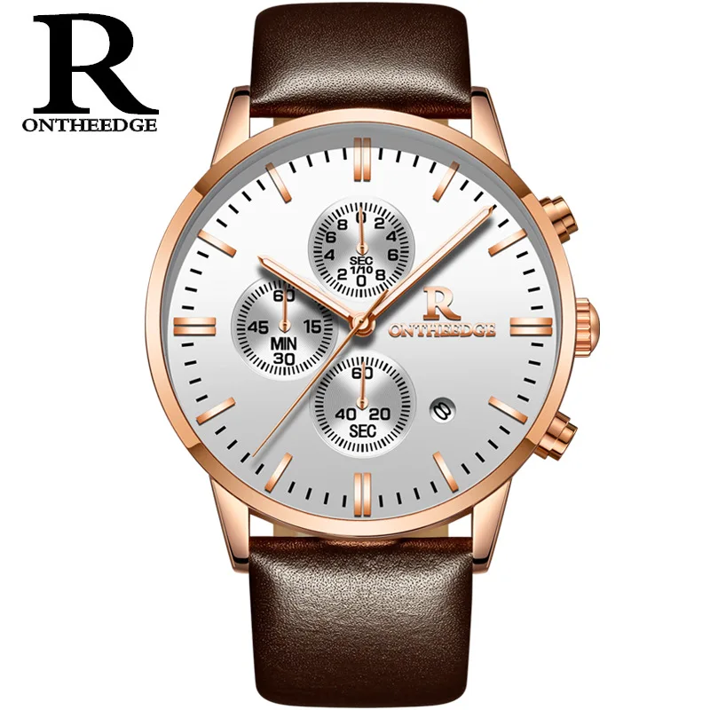 

Top Luxury Brand Men Watches Chronograph Men Sports Watches Waterproof High Quality Leather Men Quartz Watch Relogio Masculino